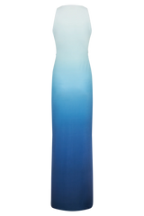 Stella Draped Slinky Maxi Dress - Ombre Blue