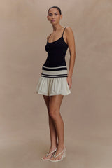 Ellison Contrast Knit Mini Dress - Black/White