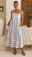 Baylee Midi Dress - Blue Stripe