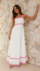 Daleyza Maxi Dress - White / Pink