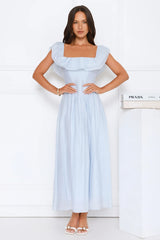 Twilight Sonata Off Shoulder Maxi Dress Blue