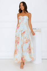 She’s the Blueprint Strapless Maxi Dress Print