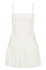 Rylee Multi Pleat Mini Dress - White