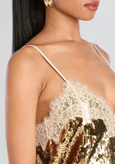 Olive Sequin Lace Dress