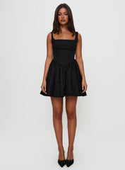 Straplie Mini Dress Black