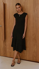 Seona Knit Midi Dress - Black