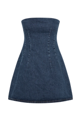 Cecily Strapless Denim Mini Dress - Dark Blue
