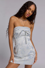 Lioness Club Strapless Tie-Front Bow Mini Dress