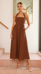 Caden Maxi Dress - Chocolate