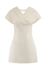 Pascale Off Shoulder Denim Mini Dress - White