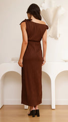 Simone Ribbed Maxi Dress - Chocolate