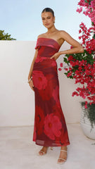 Jelani Maxi Dress - Red Floral