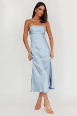 Moon Song Strapless Laced Back Dress Midnight Blue