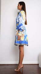 Annika Long Sleeve Mini Dress - Blue Doll