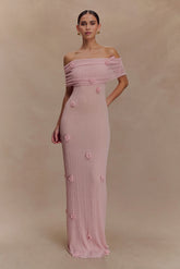 Brynn Orchid Knit Maxi Dress - Pastel Pink