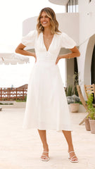 Melea Midi Dress - White