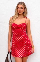 Penny Lane Red Polka Dot Mini Dress