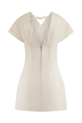 Pascale Off Shoulder Denim Mini Dress - White