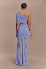 Dallas One Shoulder Mesh Maxi Dress - Lavender