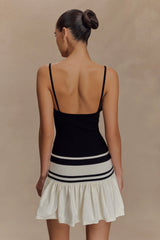Ellison Contrast Knit Mini Dress - Black/White