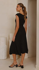 Seona Knit Midi Dress - Black