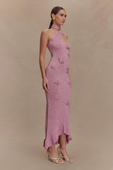 Celestino Floral Metallic Knit Maxi Dress - Pink