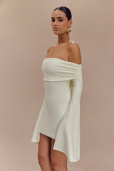 Dominique Off Shoulder Long Sleeve Mini Dress - Ivory