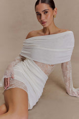 Luxie Lace Knit Mini Dress - Ivory