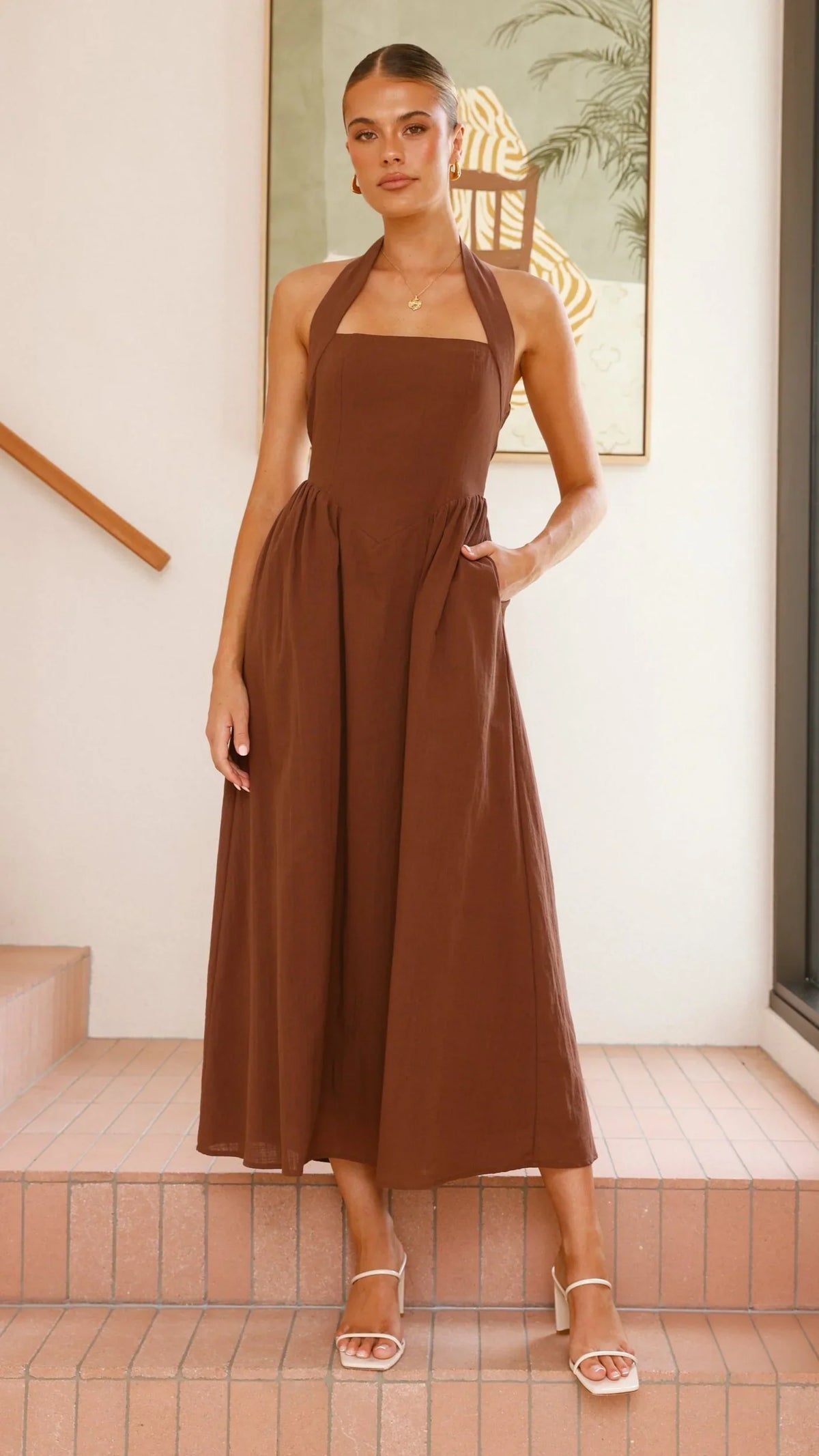 Caden Maxi Dress - Chocolate