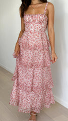 Page Maxi Dress - Pink / White Floral
