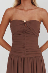 High Streets Strapless Maxi Dress Mocha