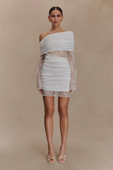 Luxie Lace Knit Mini Dress - Ivory