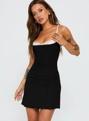 Renaissance Corset Lace Mini Dress Black / White