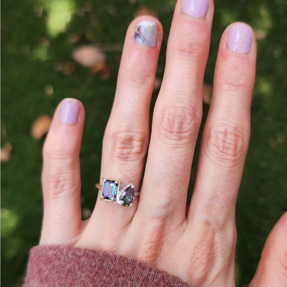 The Aurora - Toi et Moi Alexandrite Rings Handmade Handcrafted