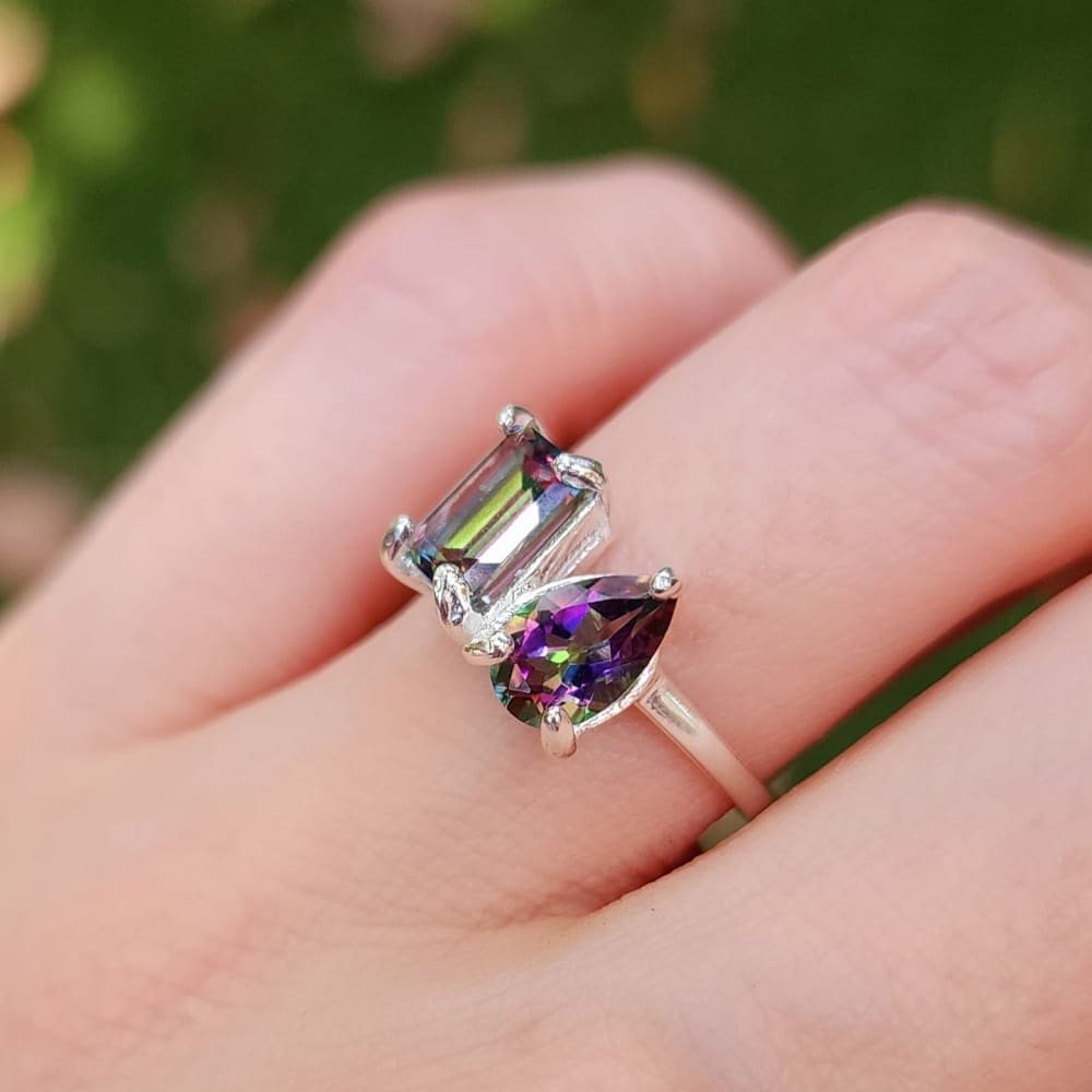 The Aurora - Toi et Moi Alexandrite Rings Handmade Handcrafted