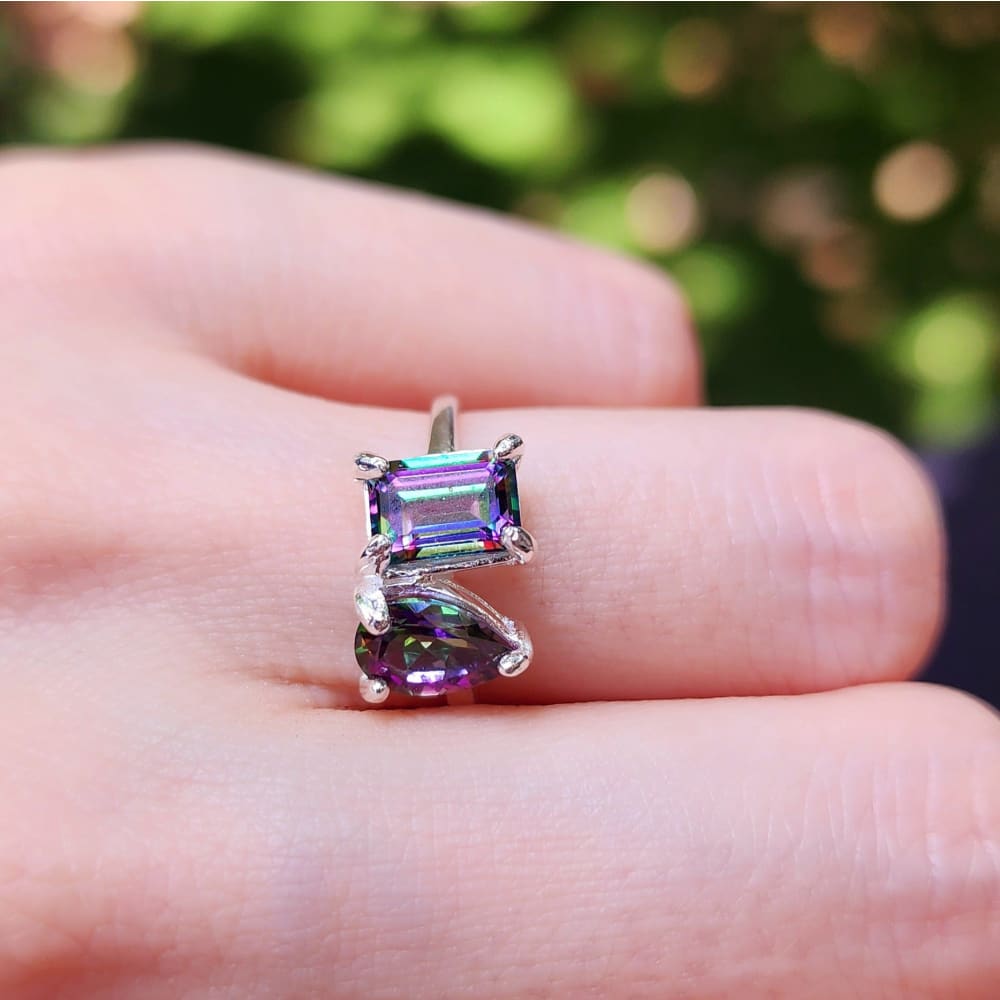 The Aurora - Toi et Moi Alexandrite Rings Handmade Handcrafted