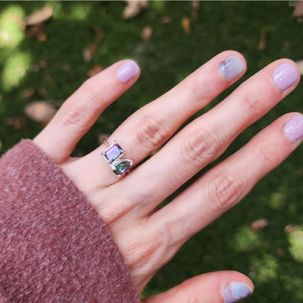 The Aurora - Toi et Moi Alexandrite Rings Handmade Handcrafted
